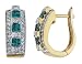White and Blue Diamond Earrings 3/4 Carat (ctw) in 14K Yellow Gold