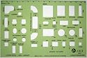 Metric 1:100 Scale Architect Design Drawing Template Stencil - Architectural Technical Drafting Supplies - Furniture Layout Symbols for House Interior Planning