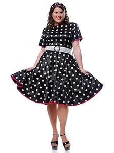 Plus Size Black Retro 50s Dress Costume