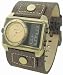 Kahuna KTY-0004G Mens Watch with Brown Analogue Dial and Digital Display with Brass Coloured Surround and Brown Leather Cuff Strap