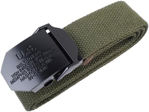 GeLiVShop US Nylon Military Tactical Web Duty Belt with Side Release Buckle 110cm (Olive Drab)