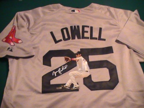 MIKE LOWELL SIGNED AUTOGRAPHED JERSEY BOSTON RED SOX COA + PROOF PHOTO