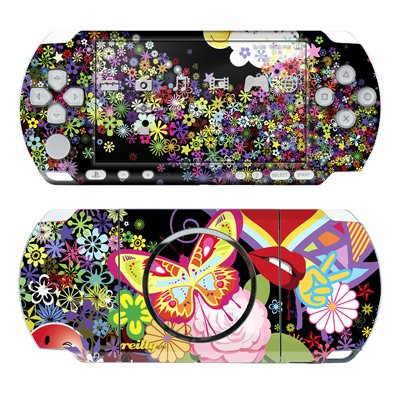 Flower Cloud Design Decorative Protector Skin Decal Sticker for Sony PSP 3000