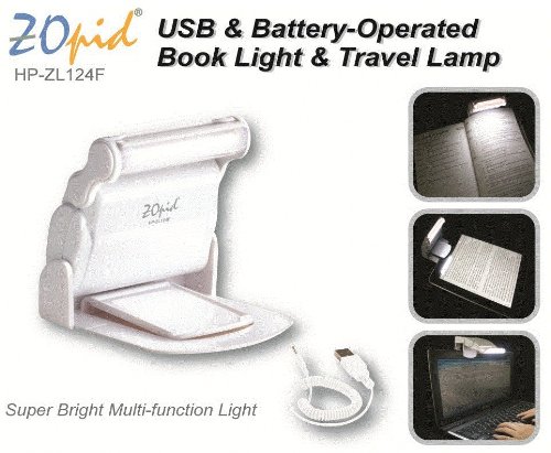 ZOpidMini USB and Battery-Operated Booklight and Travel-lamp