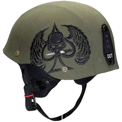 Bell Combat Drifter Harley Touring Motorcycle Helmet - Green Canvas / Small