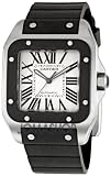 CARTIER Watches:Cartier Men's W20121U2 Santos 100 Automatic Rubber Strap Watch