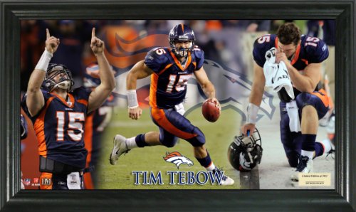 NFL Denver Broncos Tim Tebow Gridiron Ace Action Photo in a 12x20 Frame