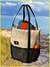 Mesh Beach & Gym Tote - White & Navy Blue Dolphin Bag