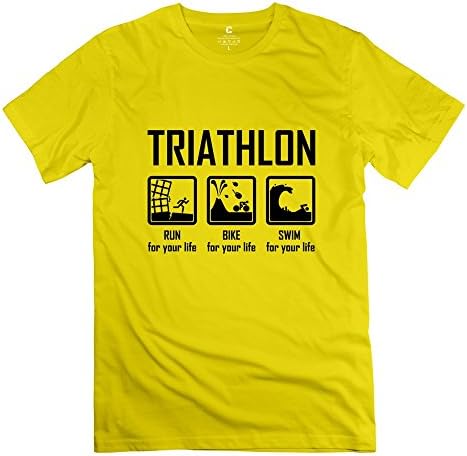 TIANYI Custom Men Triathlon Life Tee Shirts SizeL ColorYellow