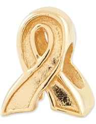 Reflection Beads Silver Gold Plated Awareness Ribbon Support Bead