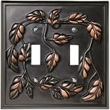 Amerelle 85TTVB Leaf Double Toggle Wallplate, Venetian Bronze