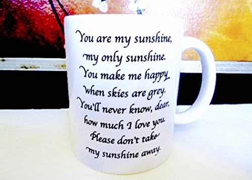 1 Custom Coffee Mug, You are my sunshine mug, Quote Mug, Gifts for mom, Gifts for dad, I love you gifts, I love you mug, gifts for her and gifts for him