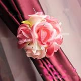 Pair Artificial Flowers Curtain Tiebacks/Clip 03