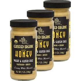 100% Honey Organic Creamy White Mustard - "3 Pack" - 100% Honey - No Sugar - (7 Oz Jars) - NEW YEAR SALE!