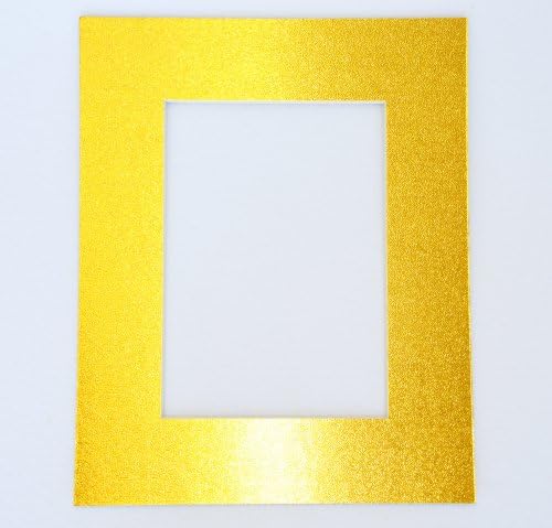 Pack of 10 GOLD 8x10 Picture Mats Matting with White Core Bevel Cut for 5x7 Pictures