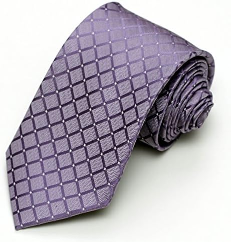 AlaraShirt Men's Modern Width Tonal Argyle Silk Tie O/S Lavender