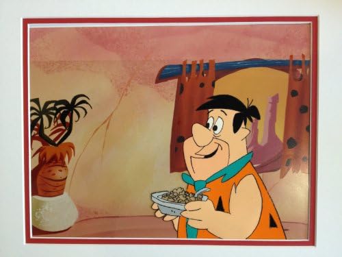 Animation Cel Fred Flintstone Looking at CoCo Pebbles
