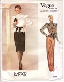 Vintage 1980s Vogue Sewing Pattern 1189 Misses 2-piece Cocktail Dress or Evening Gown, Size 8