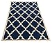 Moroccan Trellis Lattice Design Navy Blue 8x10 (7'9