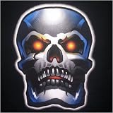 Men's Long-Sleeve T-Shirt : Chrome Skull - Goth Punk Emo - Oversize Print at Gildan