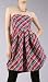 ALTIN Plaid Pinched Bubble Tube Dress