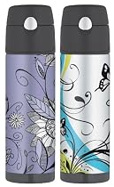 Thermos Raya 18-Ounce Hydration Bottle, Purple Flower