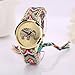 Towallmark(TM)Women Elephant Pattern Weaved Rope Band Bracelet Quartz Dialwatch Gift (Colorful)