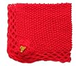 Handmade Pet Blanket - Florescent Red (Hand-knitted with Hand-crocheted border)