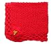 Handmade Pet Blanket - Florescent Red (Hand-knitted with Hand-crocheted border)