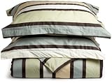 Regal Collection 300-Thread Count Riviera Stripe Reversible Full/Queen Duvet Set
