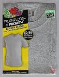 Fruit of the Loom 50/50 Polyester-cotton 1 Pocket T-shirt 2x Large Big Men's Gray Color (3 Pack)