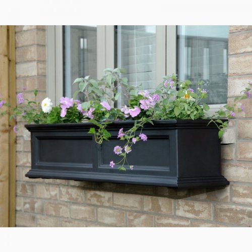 Mayne Fairfield 5823B Window Box Planter, 4-Foot, Black