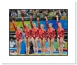 2008 USA Olympics Gymnastics Team Double Matted 8x10 Photograph All Around Silver Medal