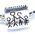 "Family" Spacer - Silver Plated Charm Bead - fits Pandora, Chamilia etc style Bracelets - SpangleBead