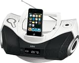 Produkt-Bild: AEG SR 4337 IP Tragbares Stereo Radio (CD/MP3-Player, 80 Watt PMPO, Apple iPod-/iPhone Dock) wei&szlig;