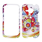 Premium - HTC 6325/ Merge- Colorful Stars & Circles on White Rubberized Des ....