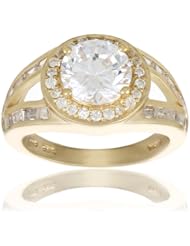 Sterling Silver Round Cubic Zirconia with Split Shank Ring