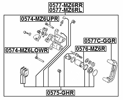 Gjzj2699Za - Rear Left Brake Caliper For Mazda - Febest