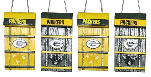 NFL Green Bay Packers Team Toboggan Ornaments – Set of 4 NFL Green Bay Packers Team Toboggan Ornaments – Set of 4