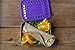 LunchBots Uno Reusable Stainless Steel Lunch Container, Stainless Steel Lid, Purple Dots Cover, Dishwasher Safe