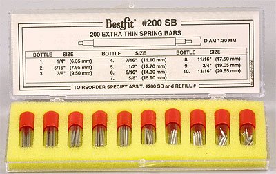 spring bars extra thin 10 sizes 20 each  more detail click!
