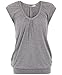 Bepei Women Hip Length V Neck Top Solid Short Sleeve T Shirt Tunic Blouse