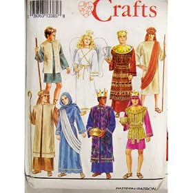 Simplicity 8152 Pattern Crafts Misses,Mens or Teen Boys Nativity Costumes Size A XS,S,M,L,XL