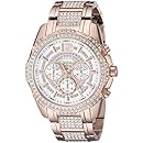 GUESS Men's U0291G2 Rose Gold-Tone Crystal Accent Chronograph Watch