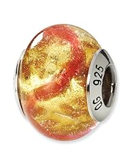 Sterling Silver Reflections Yellow/Pink/Gold Italian Murano Bead