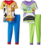 Toy Story Woody Buzz Boys 4 pc Cotton Pajamas Set