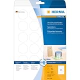 Herma Verschlussetiketten A4 4236 �40 mm rund extrem stark haftend Folie matt 600 St�ck transparent