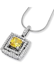 14kw Emma Grace Sq. Radiant Cultured Diamond 16in Pendant