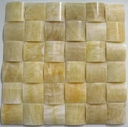 Honey Onyx 2x2 Polished 3-Dimensional Pillow Mosaic Tiles