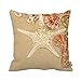Starfish Square Throw Pillow Case Cushion Cover Fashion Home Decorative Pillowcase Cotton Polyester Pillow Cover(45cm x 45cm, Two Sides)